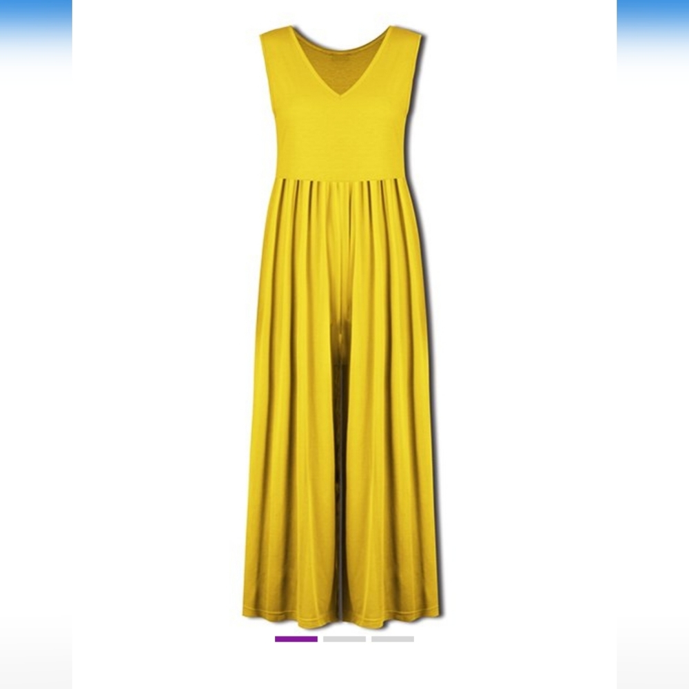 Yellow palazzo sleeveless jumpsuit
